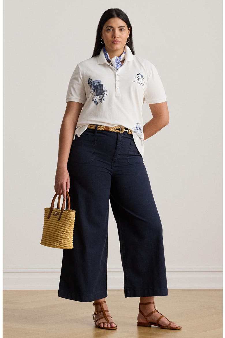 Stretch Cotton Twill Crop Pants, Alternate, color, LAUREN NAV