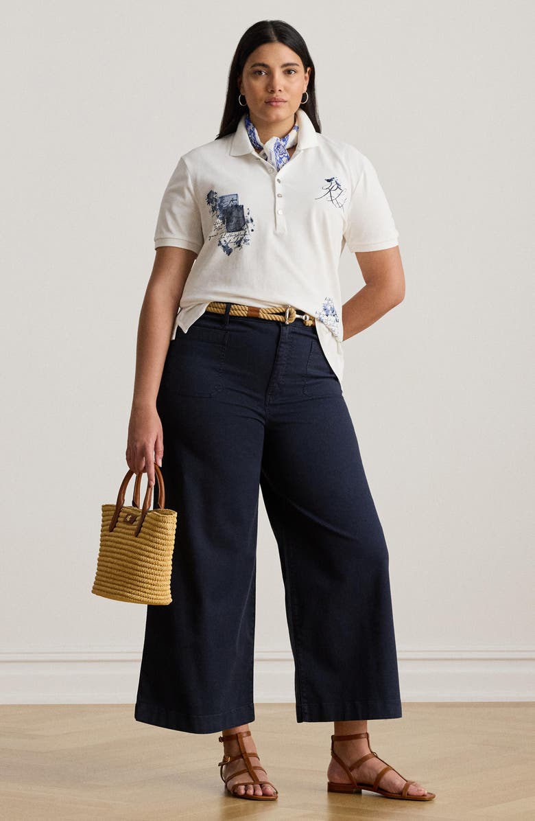 Lauren Ralph Lauren Stretch Cotton Twill Crop Pants, Alternate, color, Lauren Navy