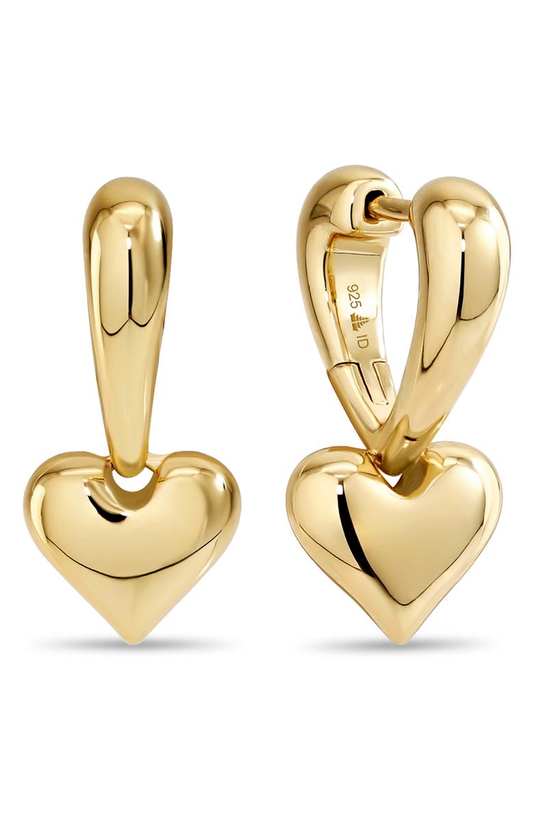 DEVATA Sweet Heart Hoop Earrings, Main, color, Gold