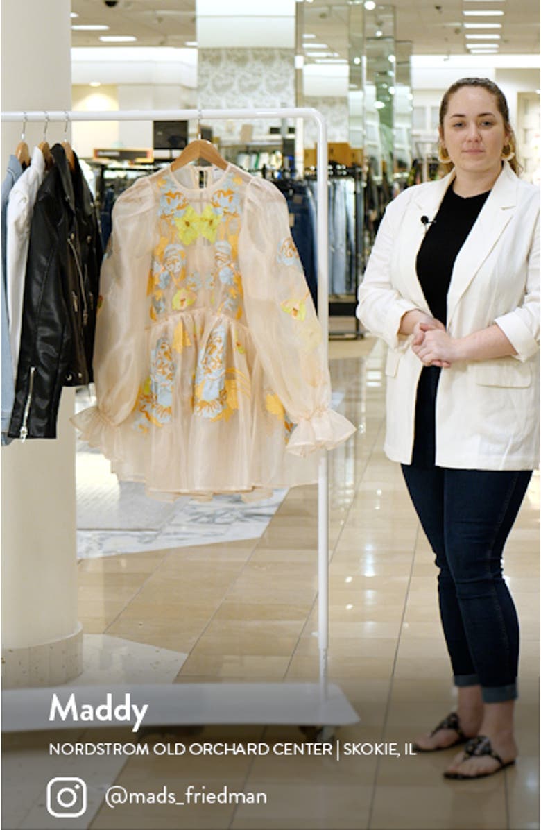 Floral Embroidered Long Sleeve Minidress, sales video thumbnail