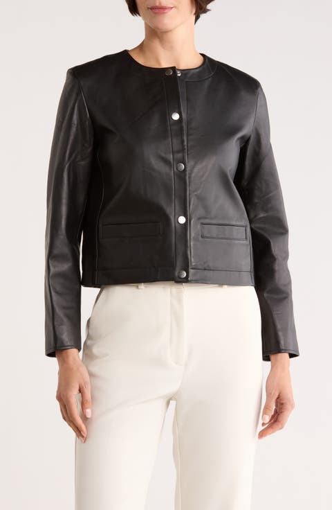 St. Crop Leather Jacket