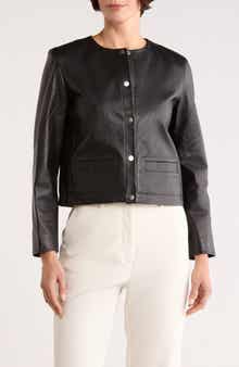 Theory St. Crop Leather Jacket