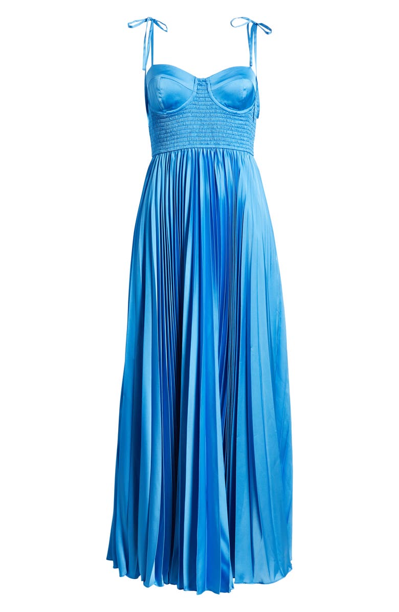 Hutch Pleated Bustier Maxi Dress, Alternate, color, Azure