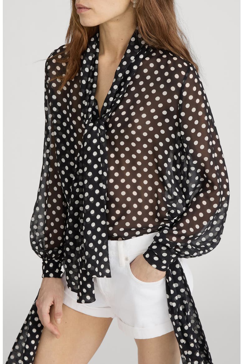 The Nouvelle Silk Polka Dot Top, Alternate, color, BLACK MULTI