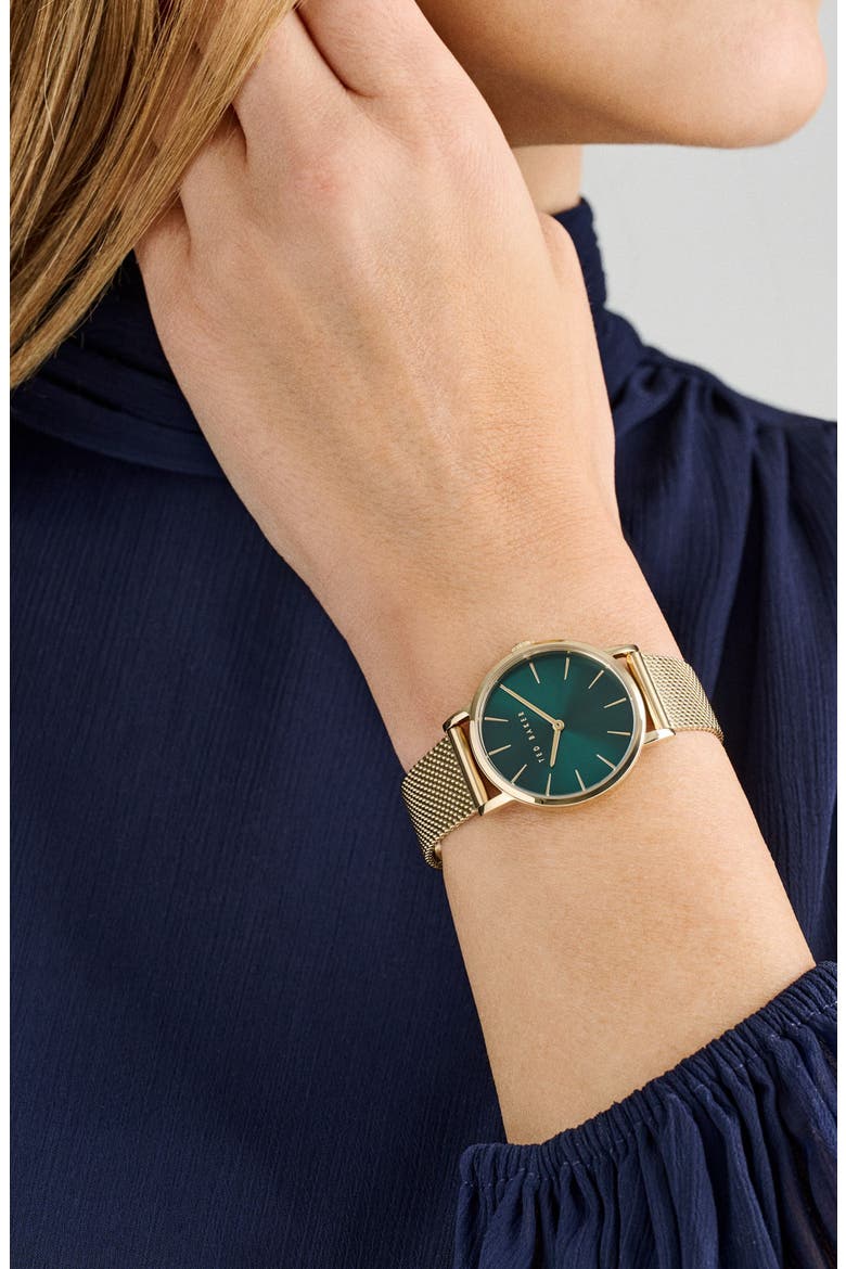 Classic Mesh Strap Watch, 32mm, Alternate, color, GOLD-TONE