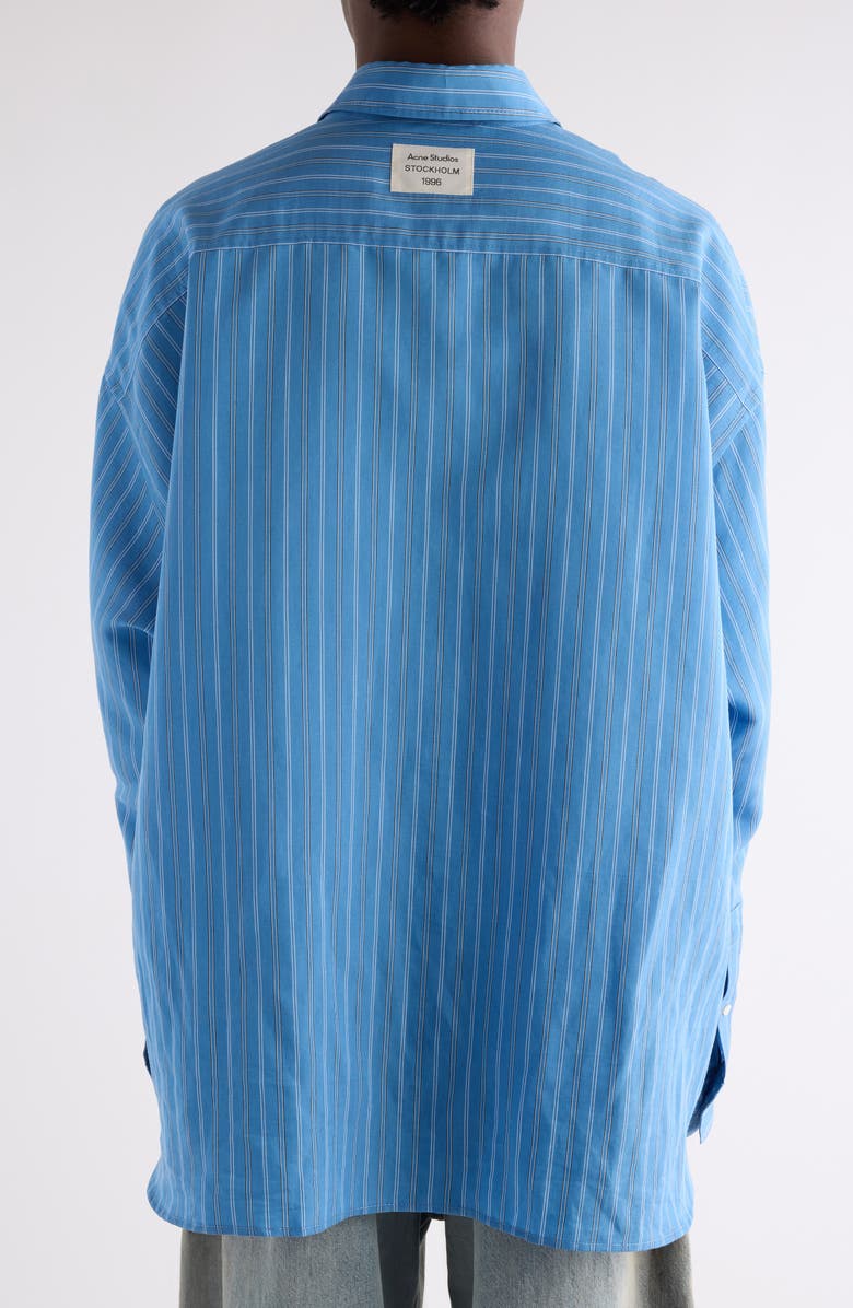 Acne Studios Roffia Stripe Overisze Button-Up Shirt, Alternate, color, Blue Multi