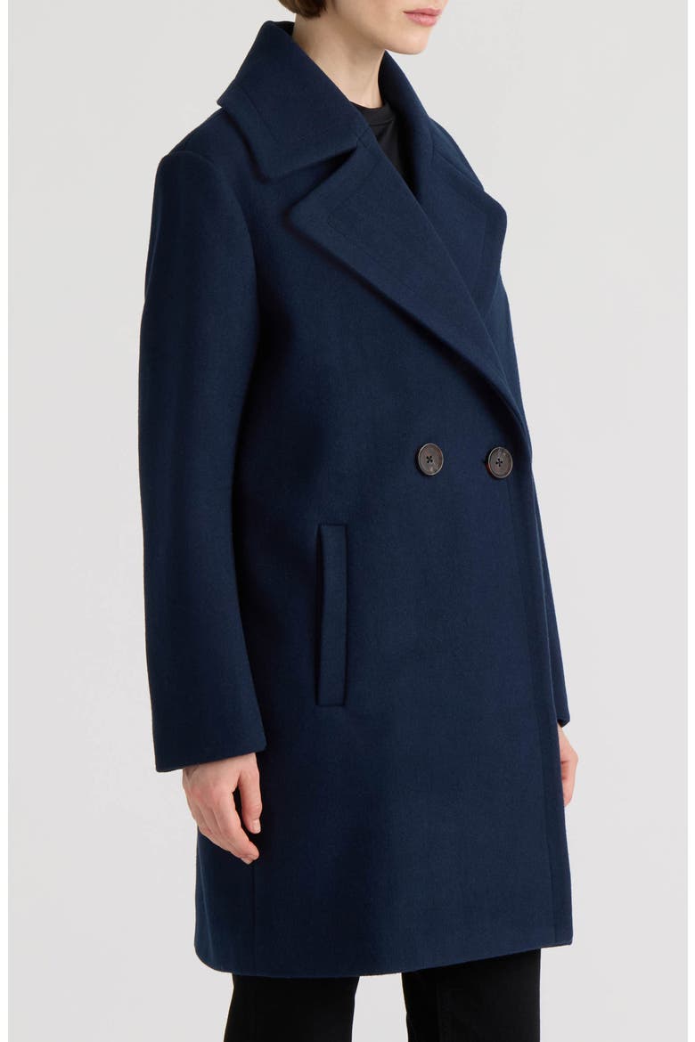 Double Breasted Faux Wool Oversize Coat, Alternate, color, NAVY BLAZER