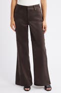 CITY BLUES High Waist Wide Leg Faux Suede Jeans