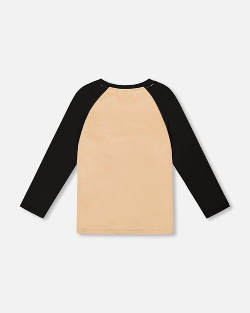 Deux Par Deux Long Raglan Sleeve Jersey Tee In Multi