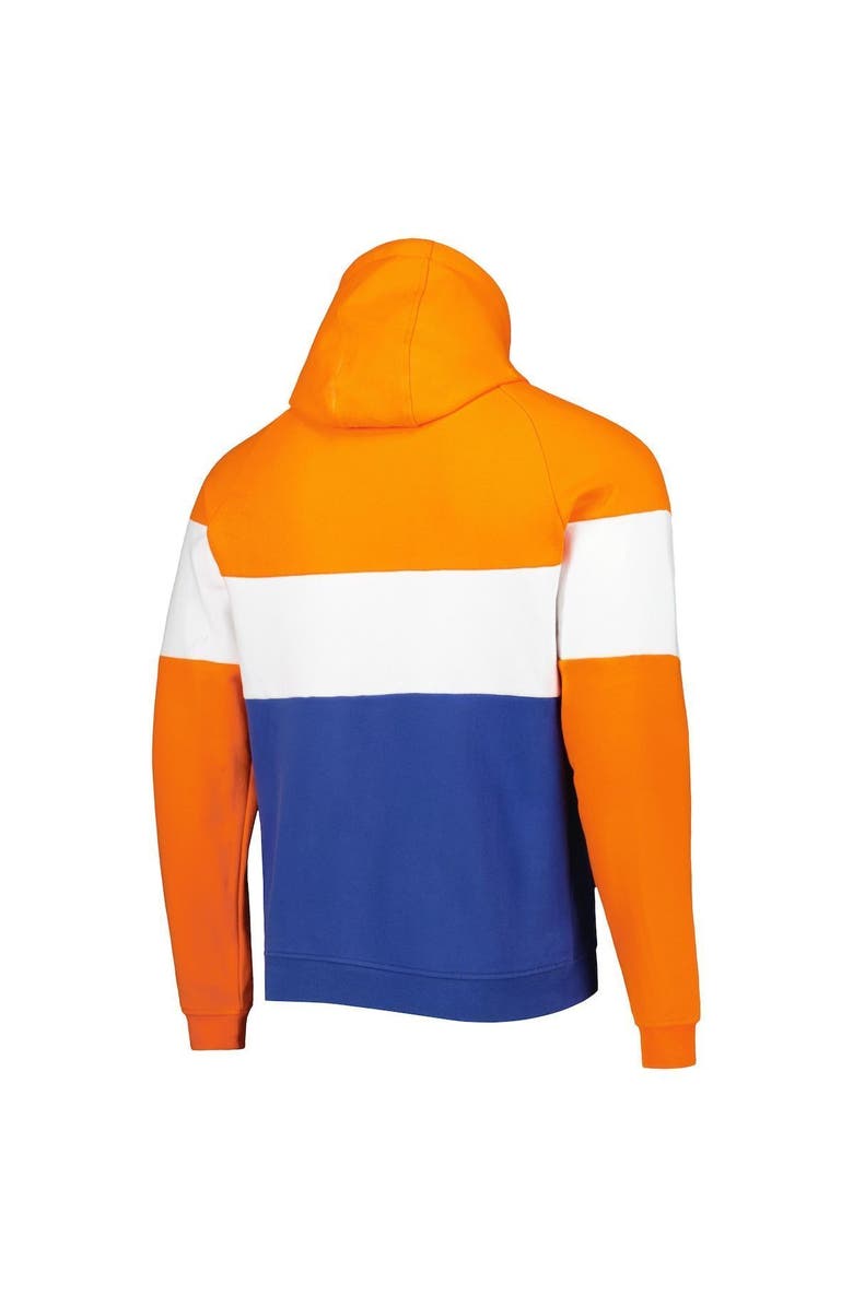 New Era Men's New Era Royal/Orange Denver Broncos Colorblock Throwback Pullover Hoodie, Alternate, color, 