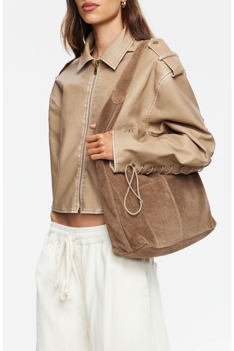 Jet Metallic Faux Leather Jacket, Alternate, color, BEIGE