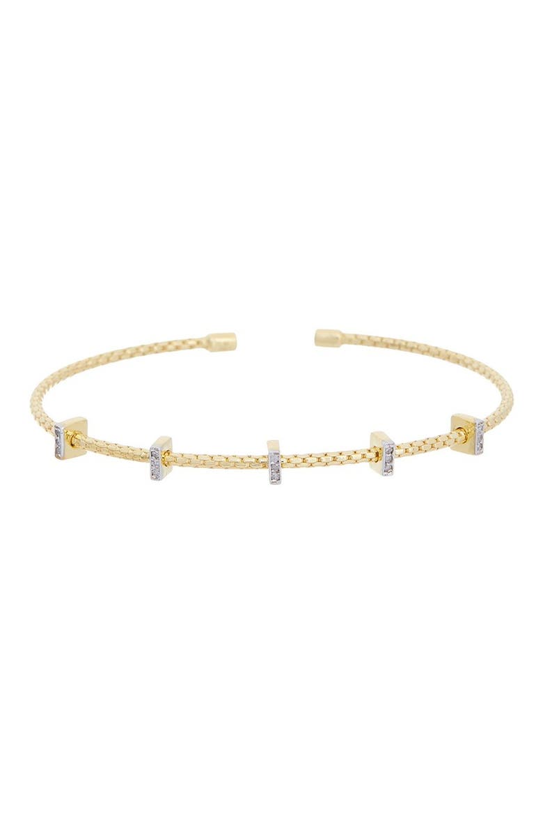 Mesh Diamond Cuff Bangle, Main, color, YELLOW