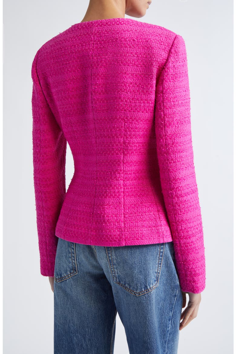 Cotton Blend Tweed Jacket, Alternate, color, HOT PINK