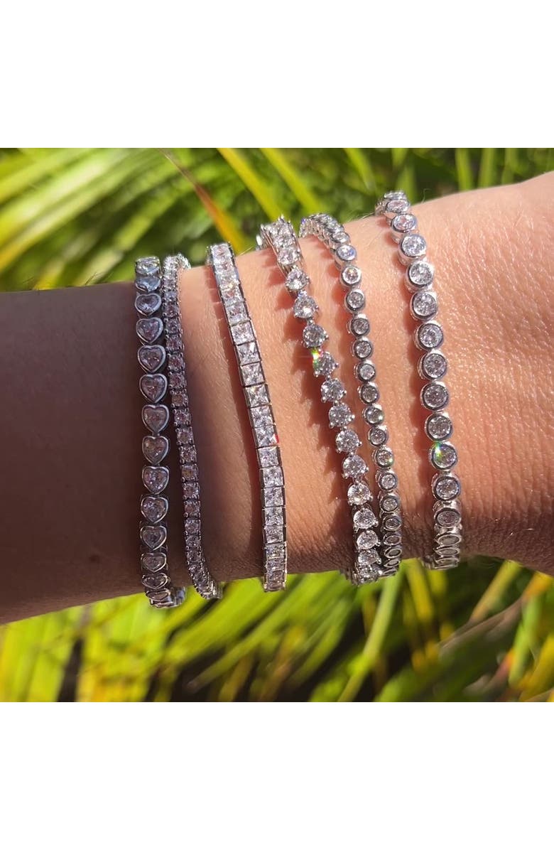 Leni James The Margo 4 Prong 2mm Tennis Bracelet, Alternate, color, Silver