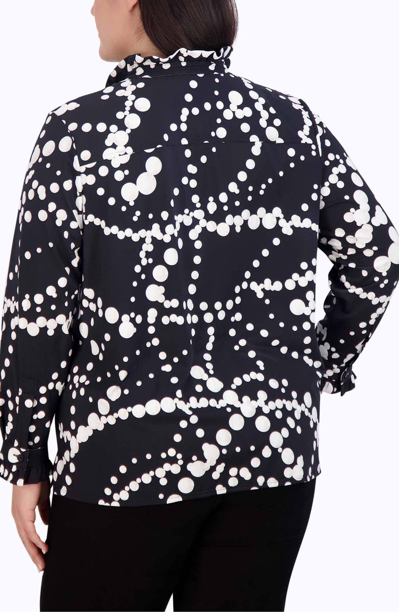Foxcroft Mia Pearly Print Jersey Shirt, Alternate, color, Black/ White