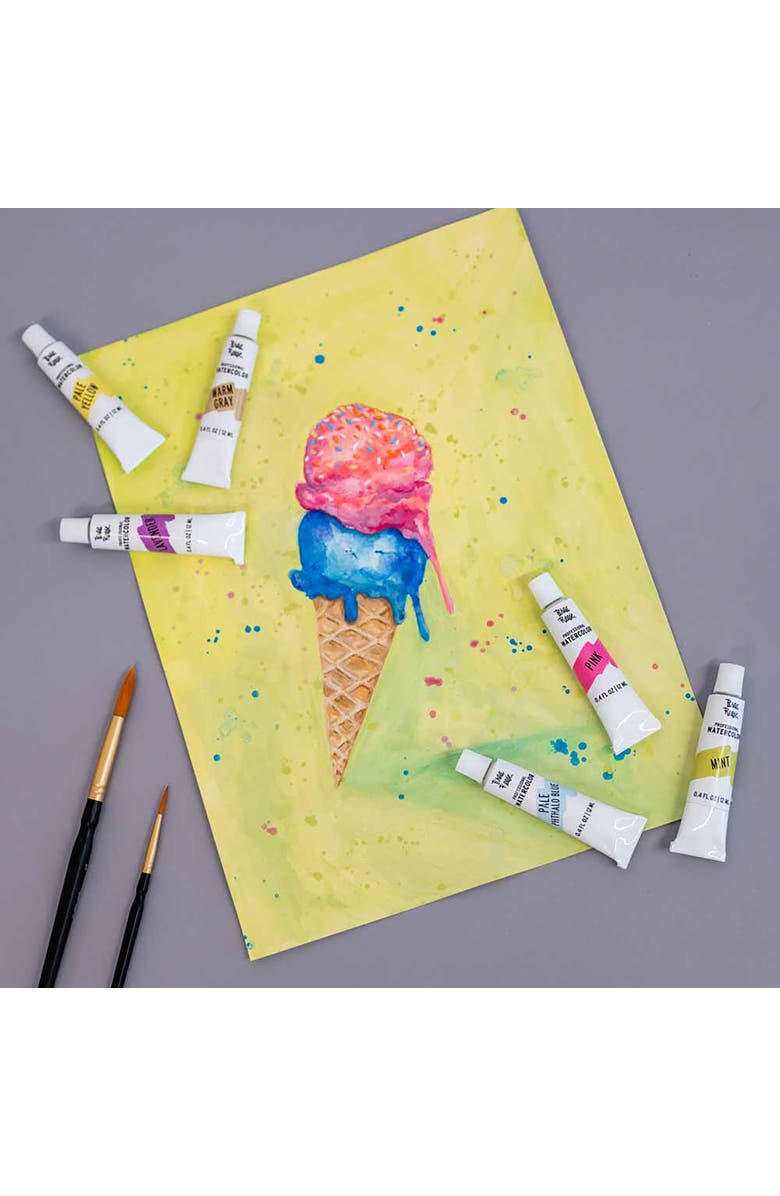 Brea Reese Professional Watercolor Paint Set Pastels 12 Tubes, Alternate, color, Multicolored