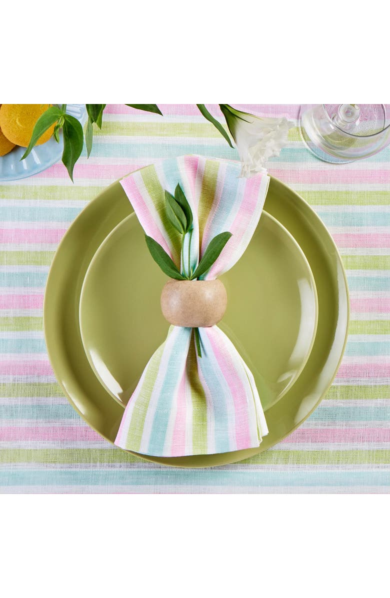 Solino Home Linen Dinner Napkins - Palm Beach Stripe, 20" x 20" Inch, Alternate, color, Palm Beach Stripe