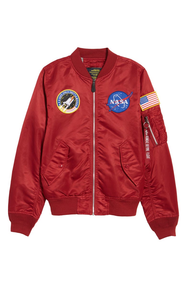 Alpha Industries Lightweight NASA L-2B Bomber Jacket, Alternate, color, 