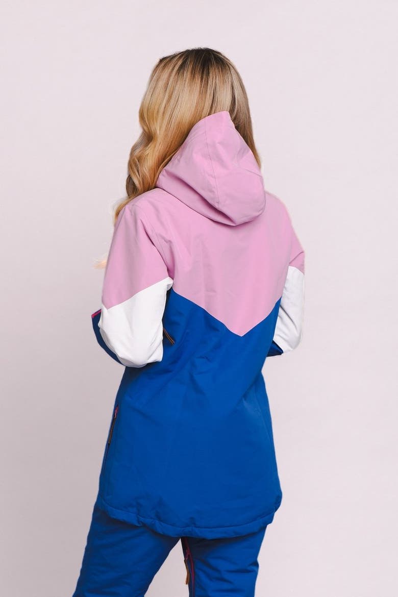 1090 Women's Ski & Snowboard Jacket, Alternate, color, Pastel Pink, White & Blue