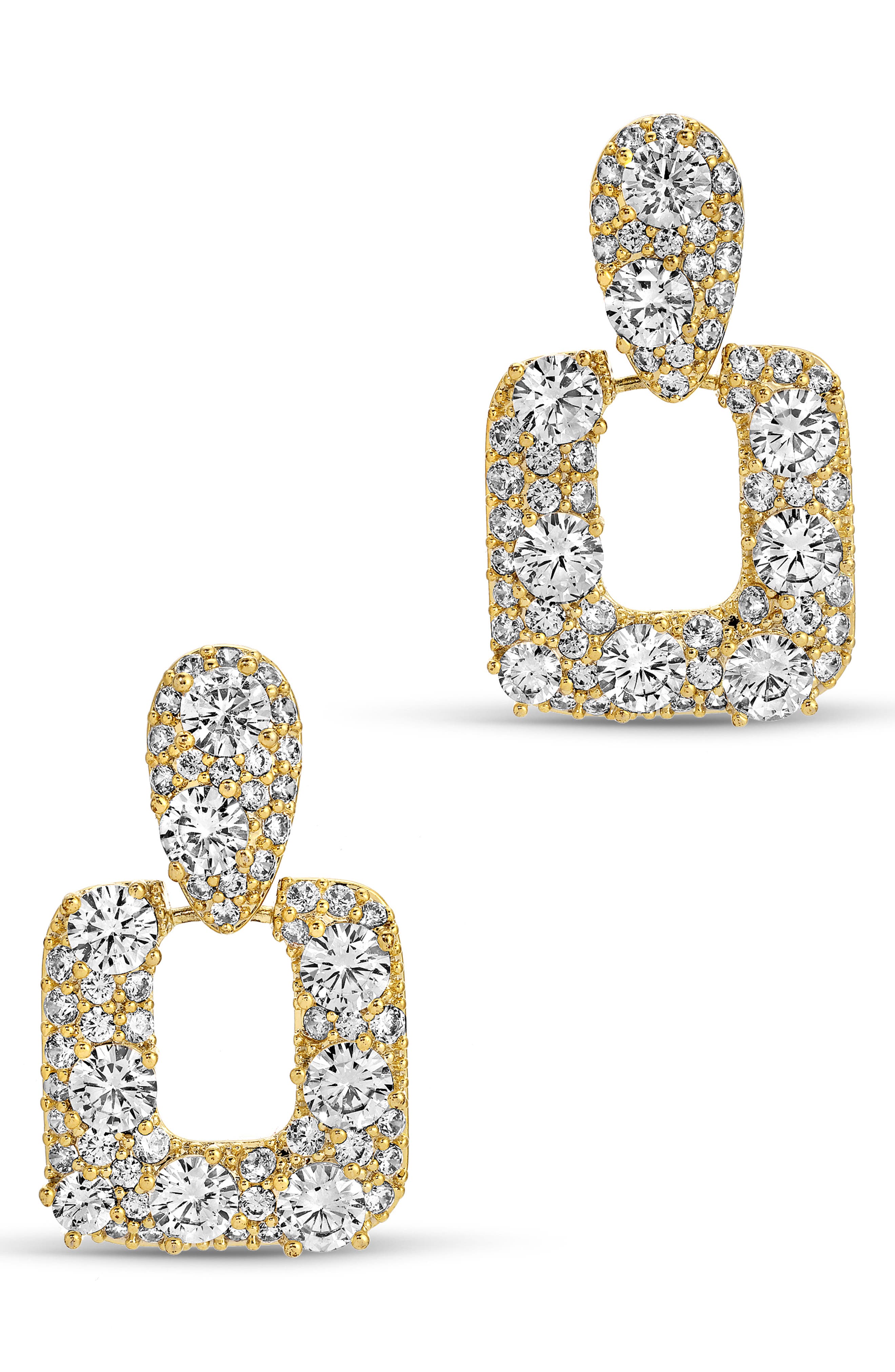 EYE CANDY LOS ANGELES Lucca Cubic Zirconia Doorknocker Drop Earrings