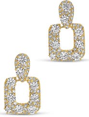EYE CANDY LOS ANGELES Lucca Cubic Zirconia Doorknocker Drop Earrings