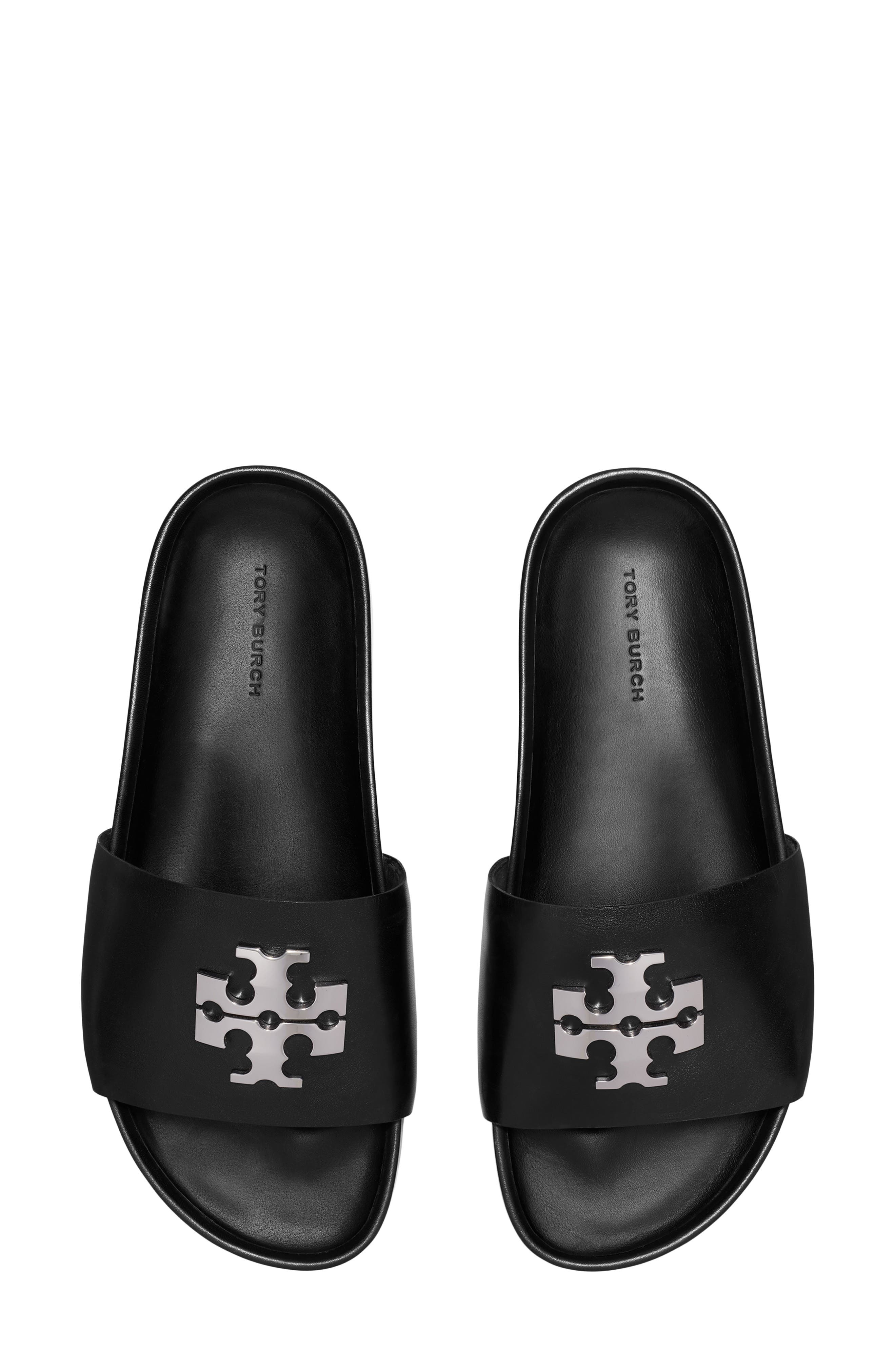 Tory Burch Charlie Sport Slide Sandal, Alternate, color, Perfect Black