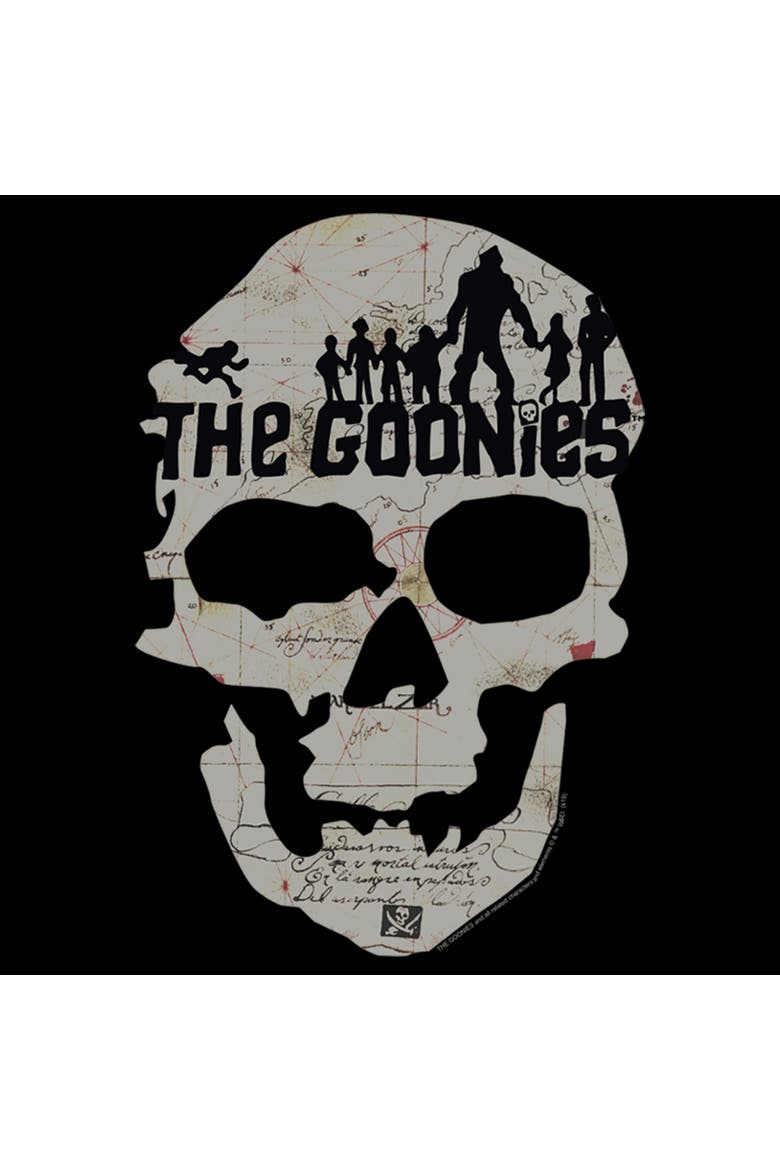 Boy's The Goonies Skull Map Logo  Graphic T-Shirt, Alternate, color, Black