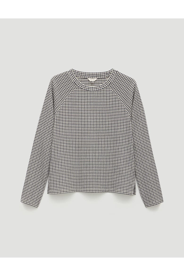 Matilda Gingham Raglan Top, Alternate, color, Navy Blue