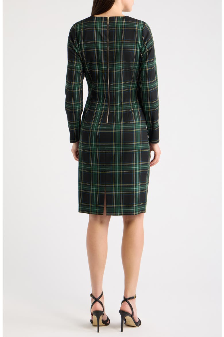 Side Drape Long Sleeve Dress, Alternate, color, WINTER PINE BARK