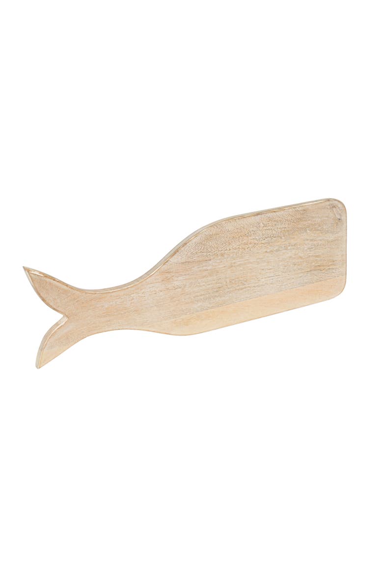 Storied Home Mango Wood Whale Shaped Cheese and Cutting Board, Main, color, Natural