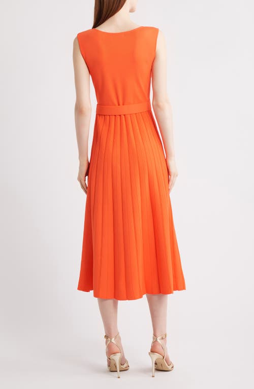 Elie Tahari The Sumner Sleeveless Knit Midi Dress In Orange Dream