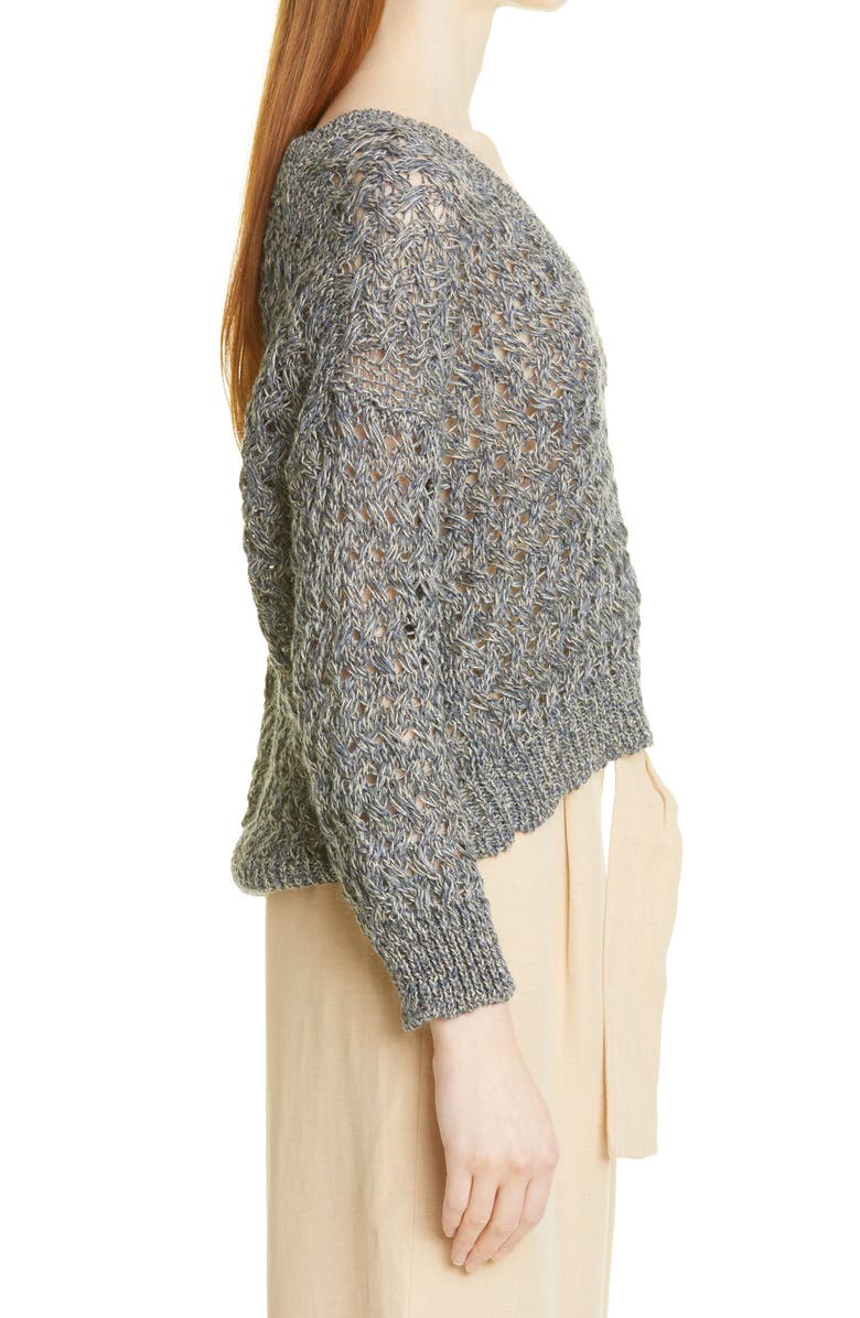 Fabiana Filippi Metallic Basket Weave Stitch Sweater, Alternate, color, 