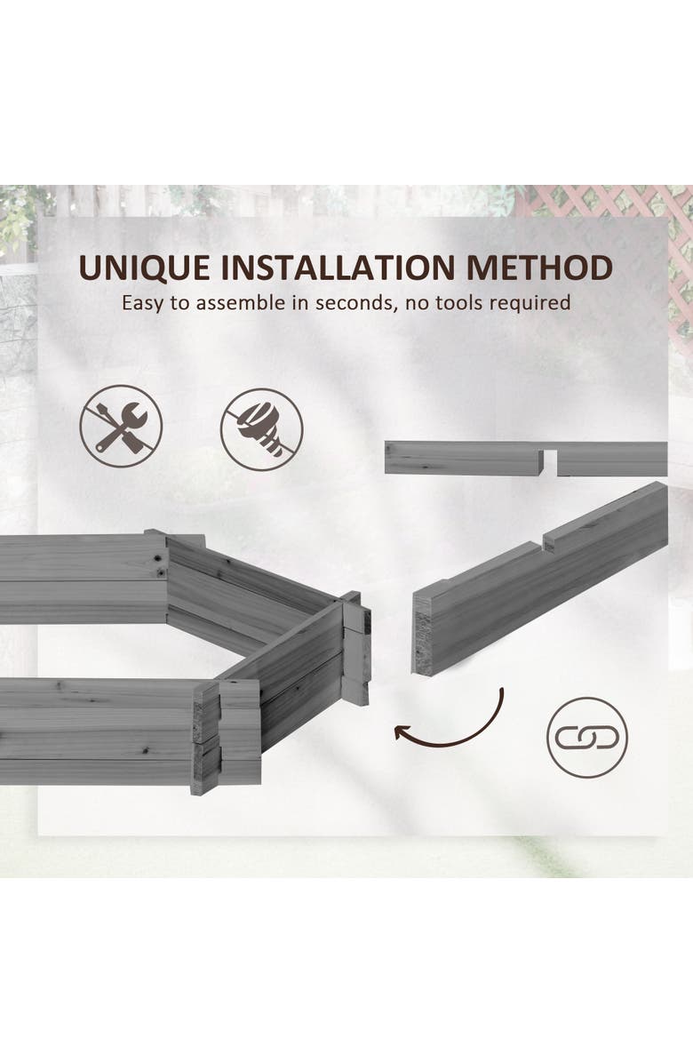 Outsunny Raised Garden Bed, Alternate, color, Gray