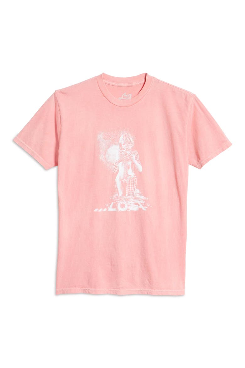 Cyber Tropics Logo Graphic Tee, Alternate, color, CORAL