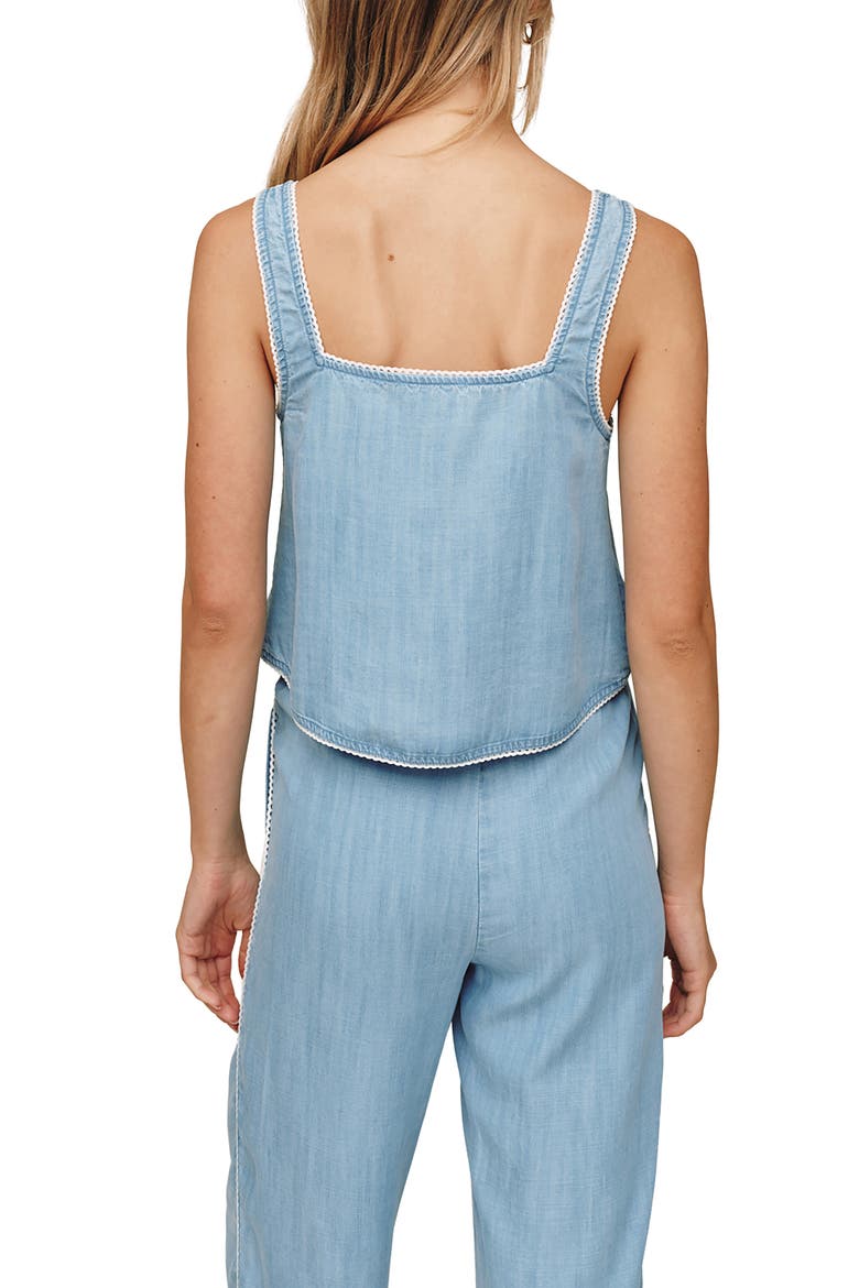 Square Neck Button-Up Tank, Alternate, color, OMBRE MIST WASH