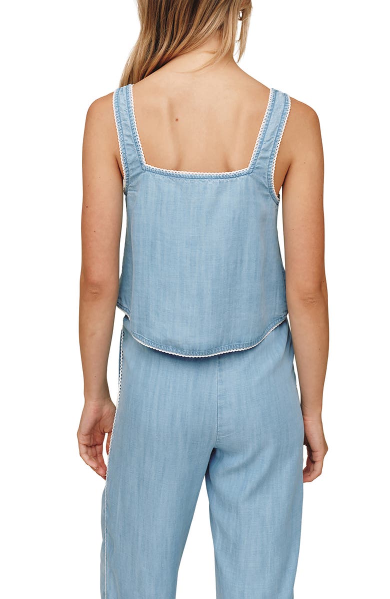 Bella Dahl Square Neck Button-Up Tank, Alternate, color, Ombre Mist Wash