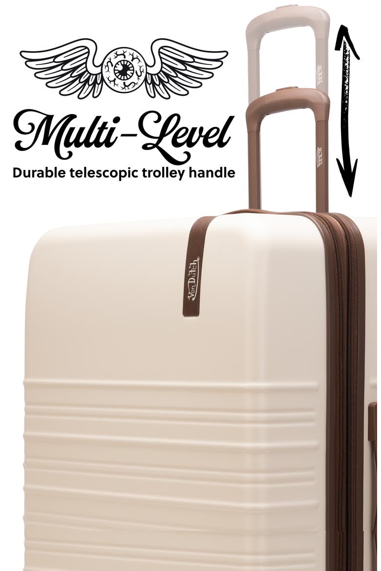 Retro Trek 3-Piece Expandable Hardside Spinner Luggage Set, Alternate, color, Ivory