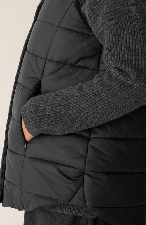 Eileen Fisher Stand Collar Puffer Vest In Black