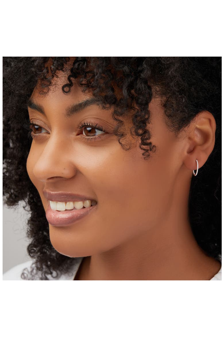 Diamond Inside Out Hoop Earrings (Nordstrom Exclusive), Alternate, color, 18KW