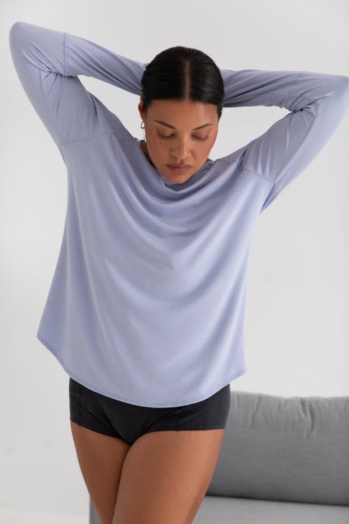Kada The Cupro Long Sleeve Layering Tee In Purple