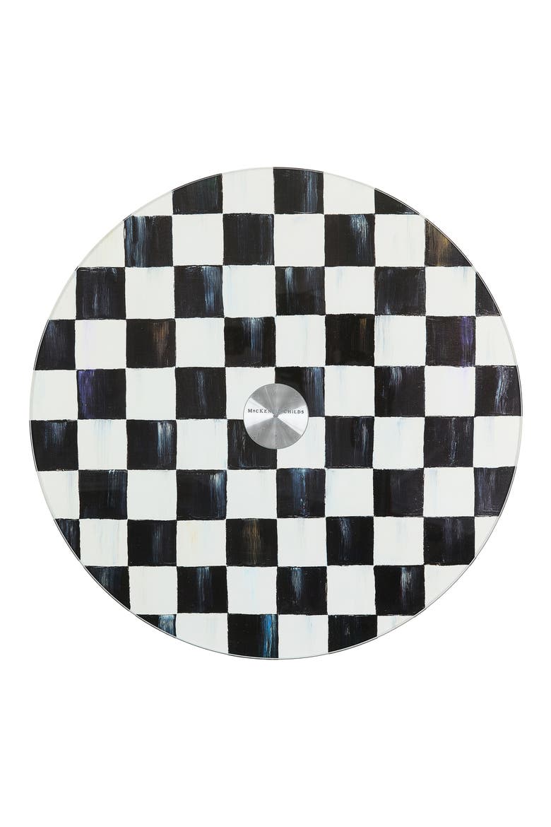 Courtly Check Glass Lazy Susan, Main, color, COURTLY