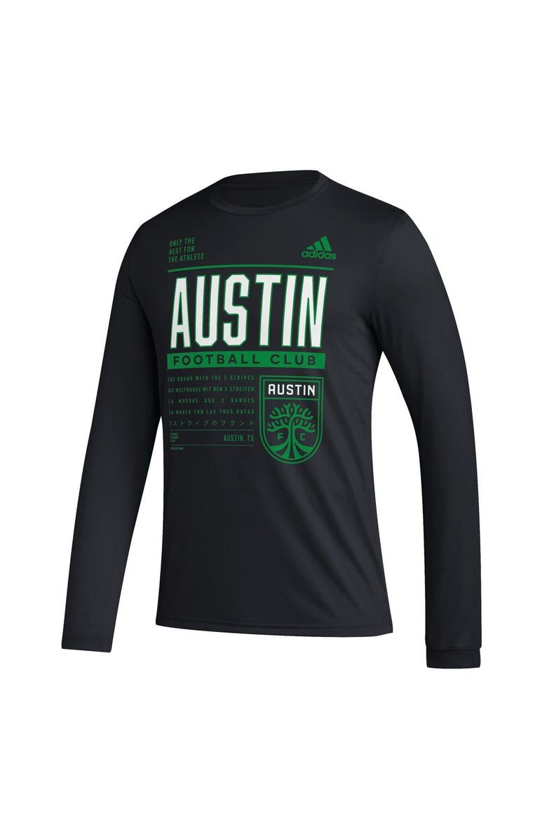 adidas Men's adidas Black Austin FC Club DNA Long Sleeve AEROREADY T-Shirt, Alternate, color, Black