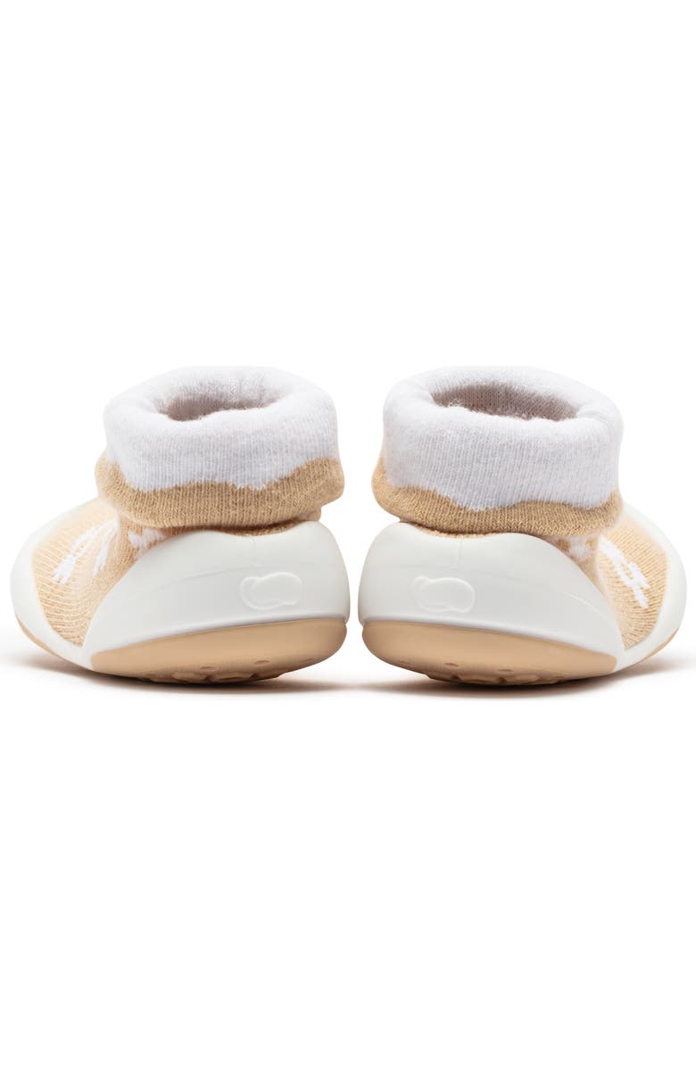 Komuello Toddler Girl Sock Shoes - Daisies Latte, Alternate, color, Latte