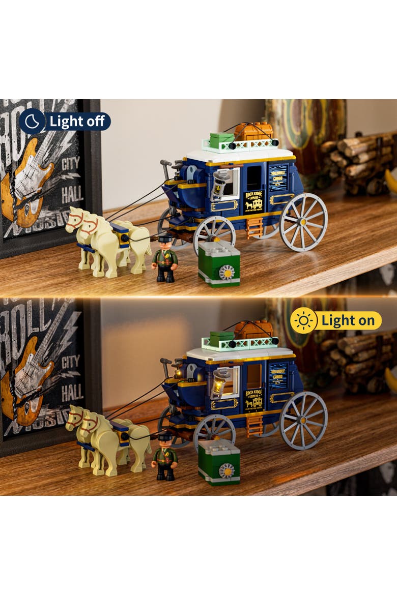 Western Treasure Stagecoach Lighting Building Set Model OW307S, Alternate, color, Multicolor