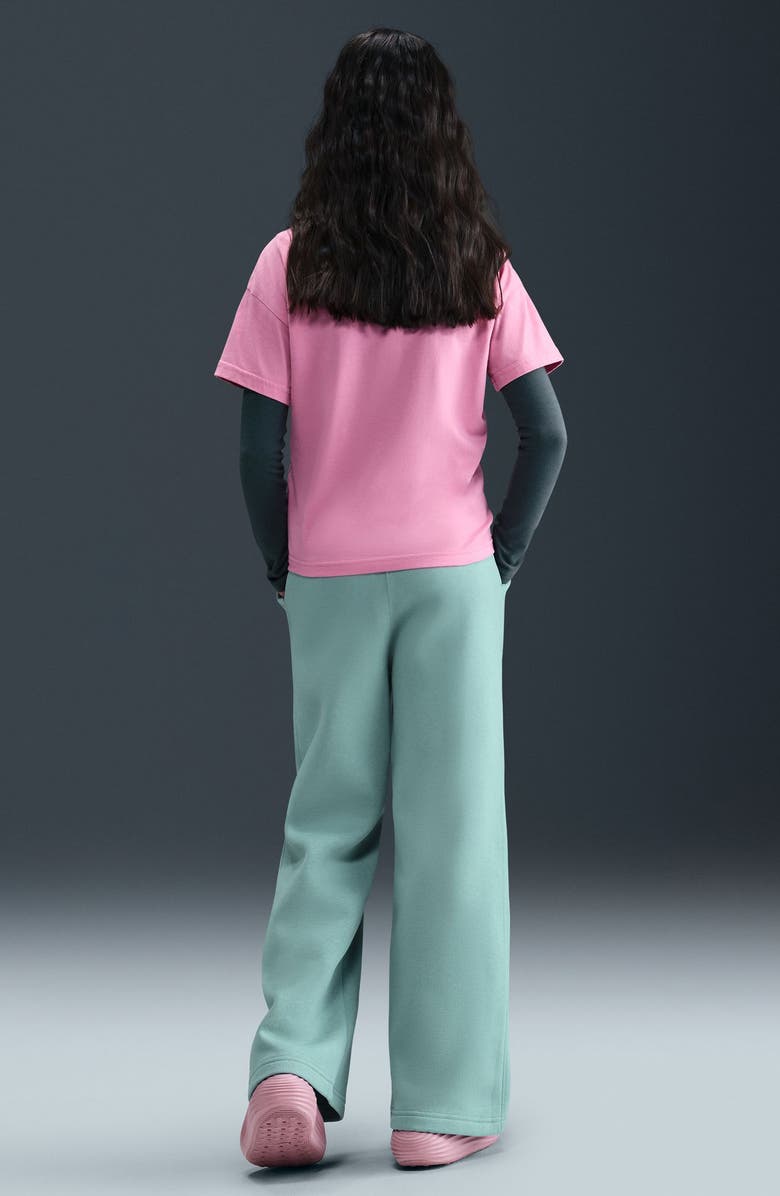 Nike Kids' Sportswear Club Fleece Wide Leg Sweatpants, Alternate, color, Cannon/ Cannon/ White