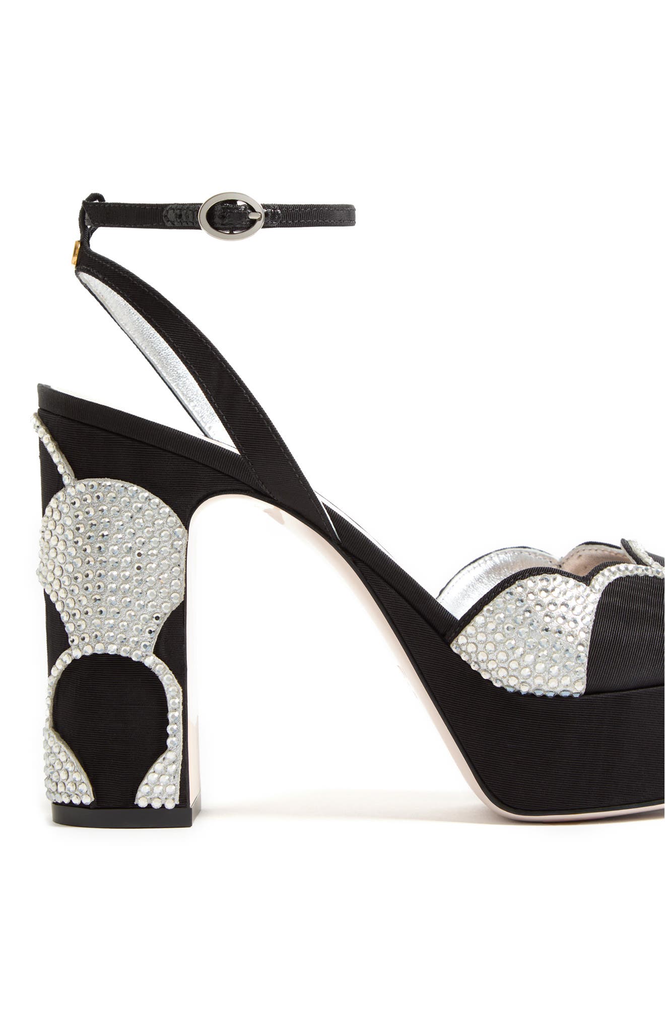 Valentino Garavani Bowow Platform Sandal, Alternate, color, Black/ Silver