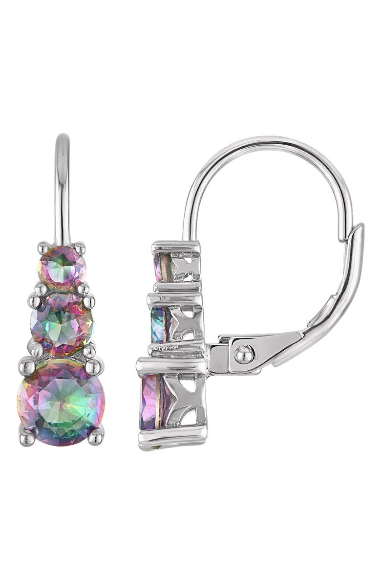 FZN Graduated Rainbow Cubic Zirconia Leverback Earrings, Main, color, 