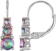 FZN Graduated Rainbow Cubic Zirconia Leverback Earrings