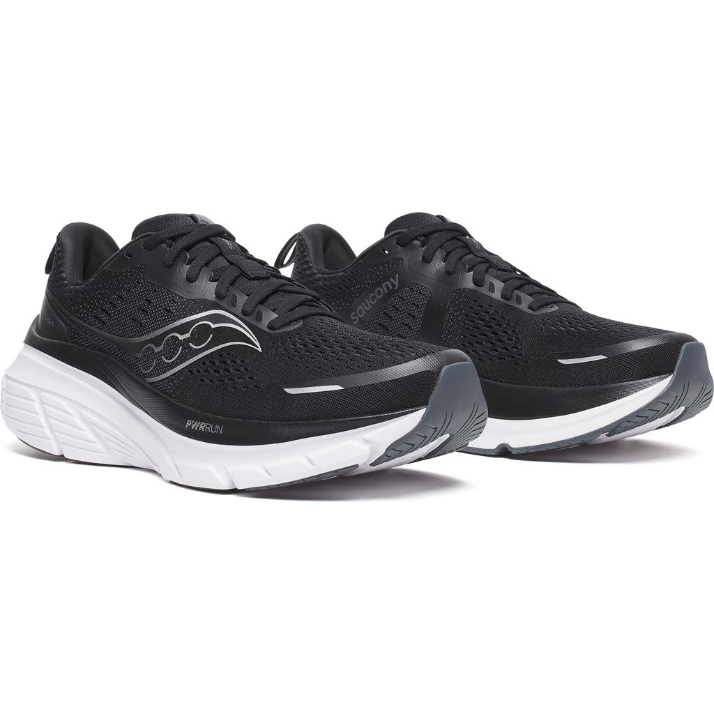 Saucony Guide 18 Running Shoe In Black/white