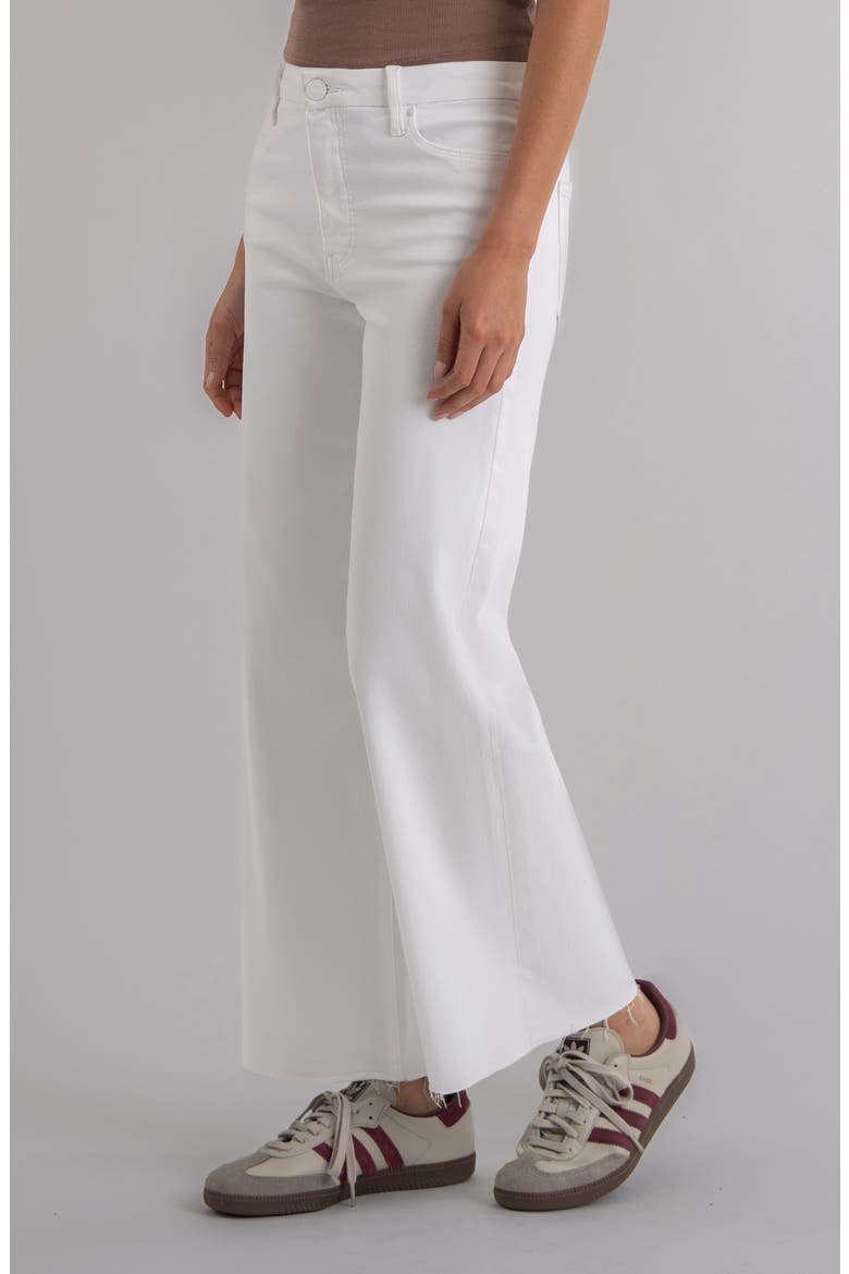 Meg Fab Ab Raw Hem High Waist Wide Leg Jeans, Alternate, color, OPTIC WHITE